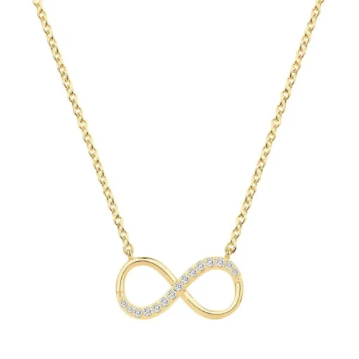 Collier Femme Signe INFINI PLAQUE OR Jaune et Oxydes
