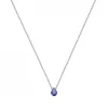 Collier Femme Solitaire ARGENT 925/1000 et Spinelle Bleue