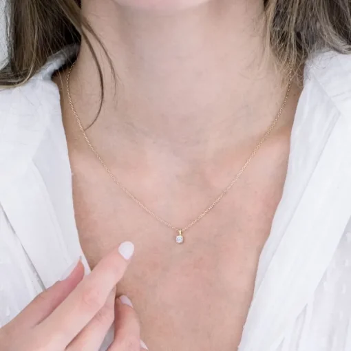 Collier Femme Solitaire ARGENT 925/1000 et Oxyde