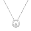 Collier Femme Solitaire Cercle OR 750/1000 Blanc et Diamant