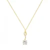 Collier femme solitaire EDORA PLAQUE OR et oxydes
