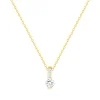 Collier femme solitaire EDORA PLAQUE OR et oxydes