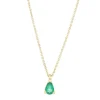 Collier Femme Solitaire EDORA OR 750/1000 Jaune et Émeraude EDOA15520