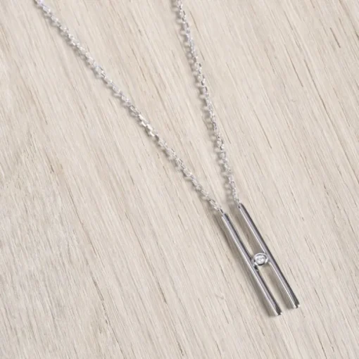 Collier Femme Solitaire Harmonie La Garçonne ARGENT 925/1000 et Diamant