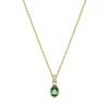 Collier Femme SWAROVSKI STILLA VERT Plaqué Ton Or