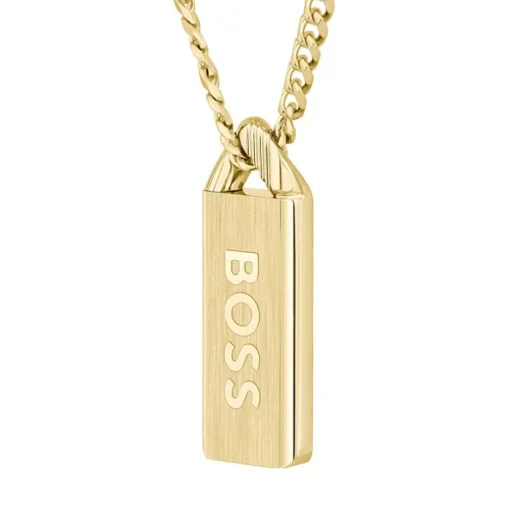Collier Homme BOSS Kassy Emblem Acier Doré 1580678