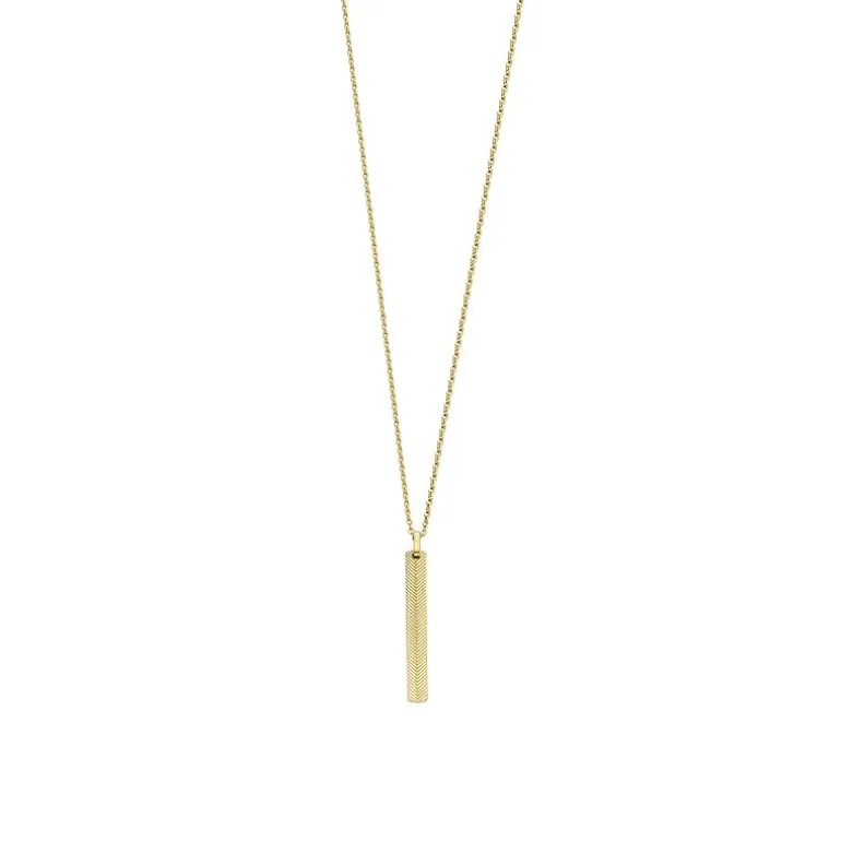 Collier Homme 55.9CM FOSSIL HARLOW LINEAR TEXTURE Acier Doré