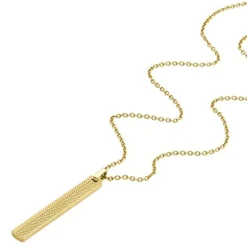 Collier Homme 55.9CM FOSSIL HARLOW LINEAR TEXTURE Acier Doré