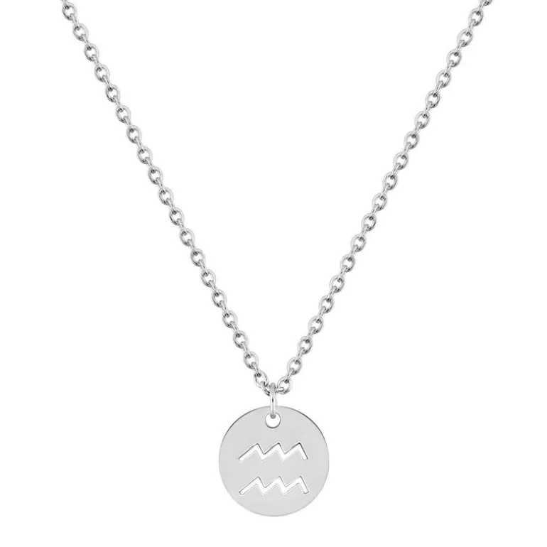 Collier Zodiaque Verseau EDORA Acier Argenté 432190