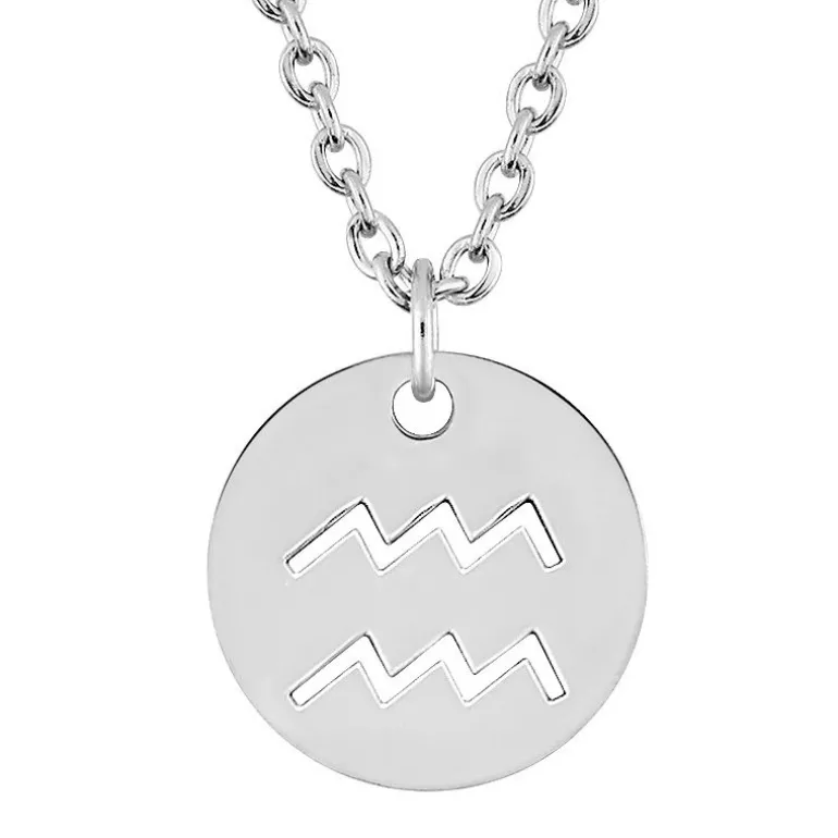 Collier Zodiaque Verseau EDORA Acier Argenté 432190