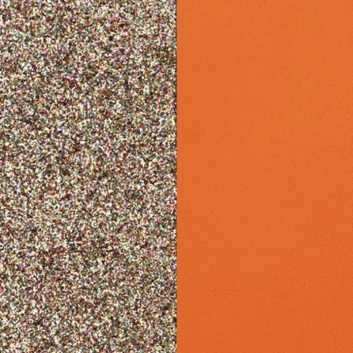 Cuir Manchette 40mm LES GEORGETTES Paillettes Multicolores Tangerine