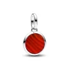 Mini Charm Femme Pandora Médaillon Gravable Verre de Murano Rouge 793389C01