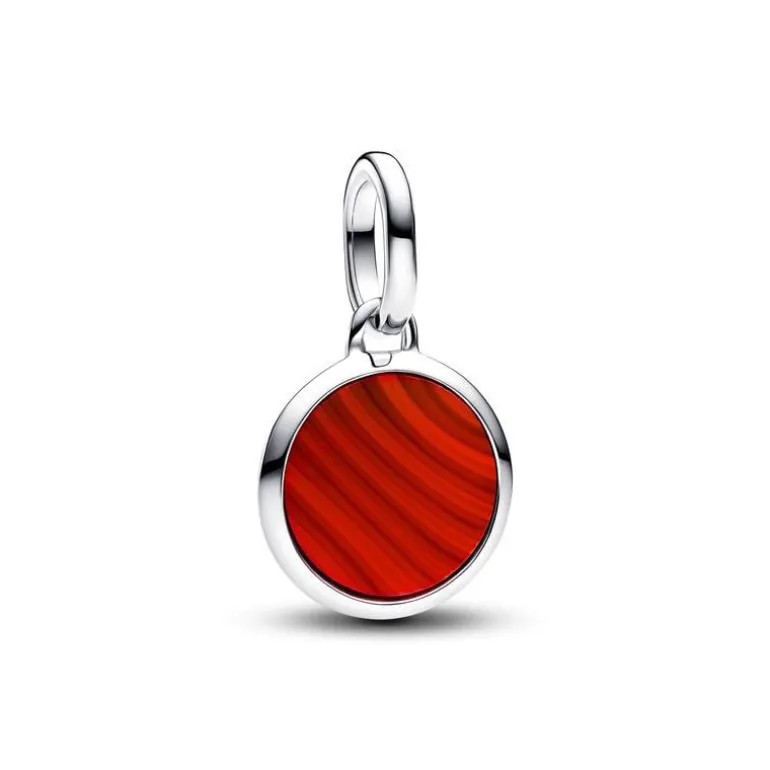 Mini Charm Femme Pandora Médaillon Gravable Verre de Murano Rouge 793389C01
