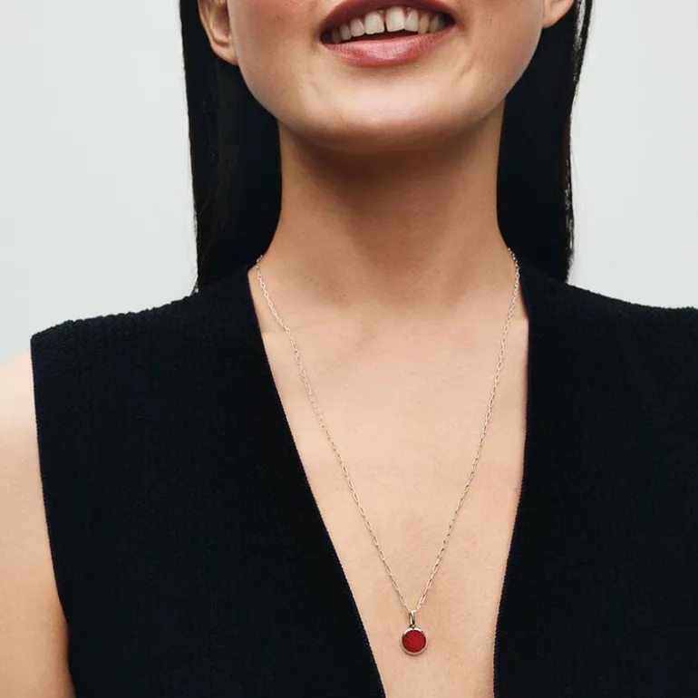 Mini Charm Femme Pandora Médaillon Gravable Verre de Murano Rouge 793389C01