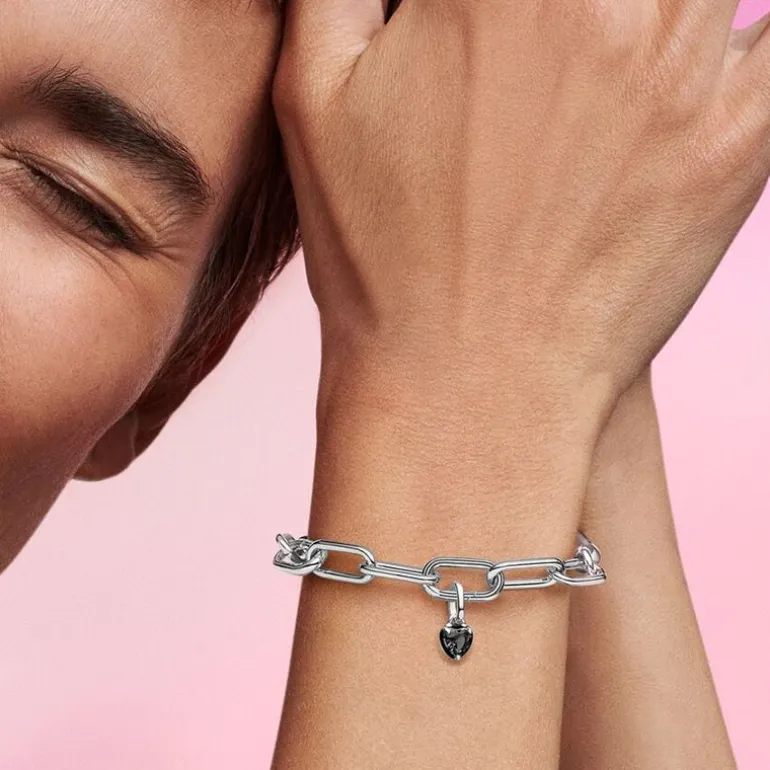 Mini Dangle Femme PANDORA ME CŒUR CHAKRA NOIR Argent 925/1000