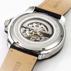 Montre Automatique Homme PATROUILLE DE FRANCE ATHOS 8 Cuir Noir