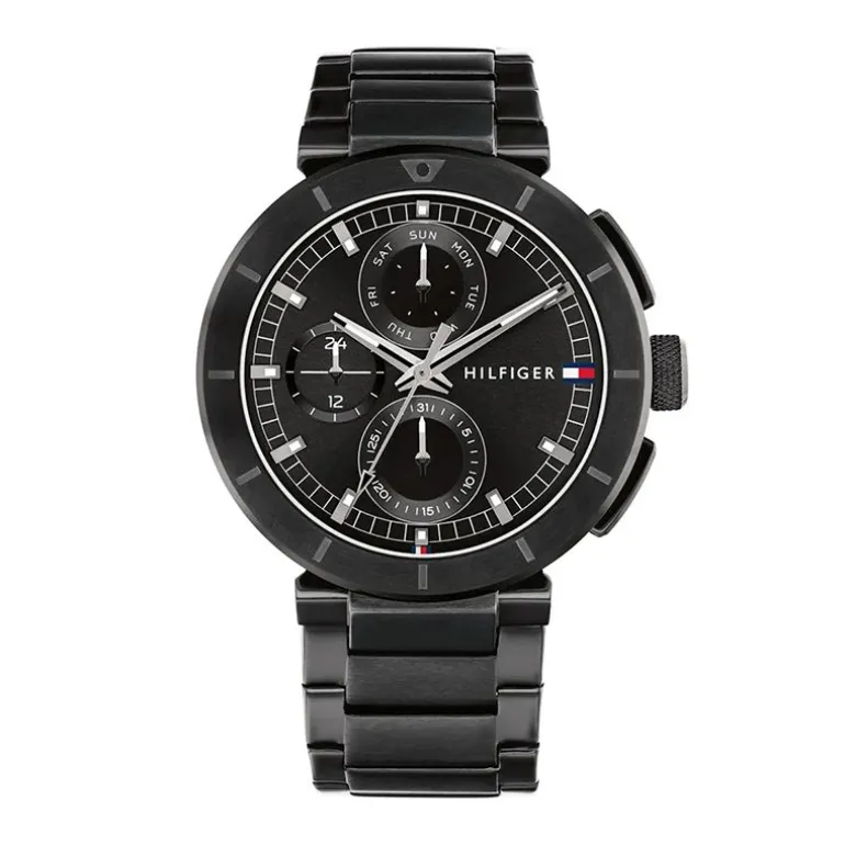 Montre Chronographe Homme TOMMY HILFIGER LORENZO NOIR Acier Noir