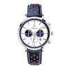 Montre Chronographe Homme PIERRE LANNIER BARON Cuir Perforé Bleu