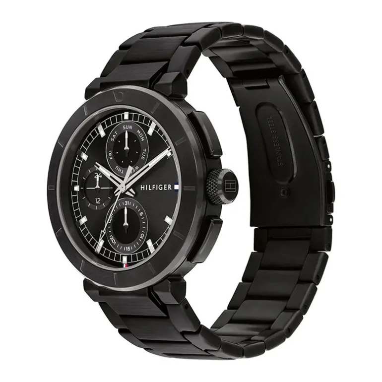 Montre Chronographe Homme TOMMY HILFIGER LORENZO NOIR Acier Noir