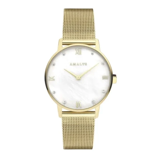 Montre femme AMALYS DIANA acier doré