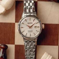 Montre Femme Automatique Seiko Presage Cocktail Time Clover Club Acier Argenté SRE009J1