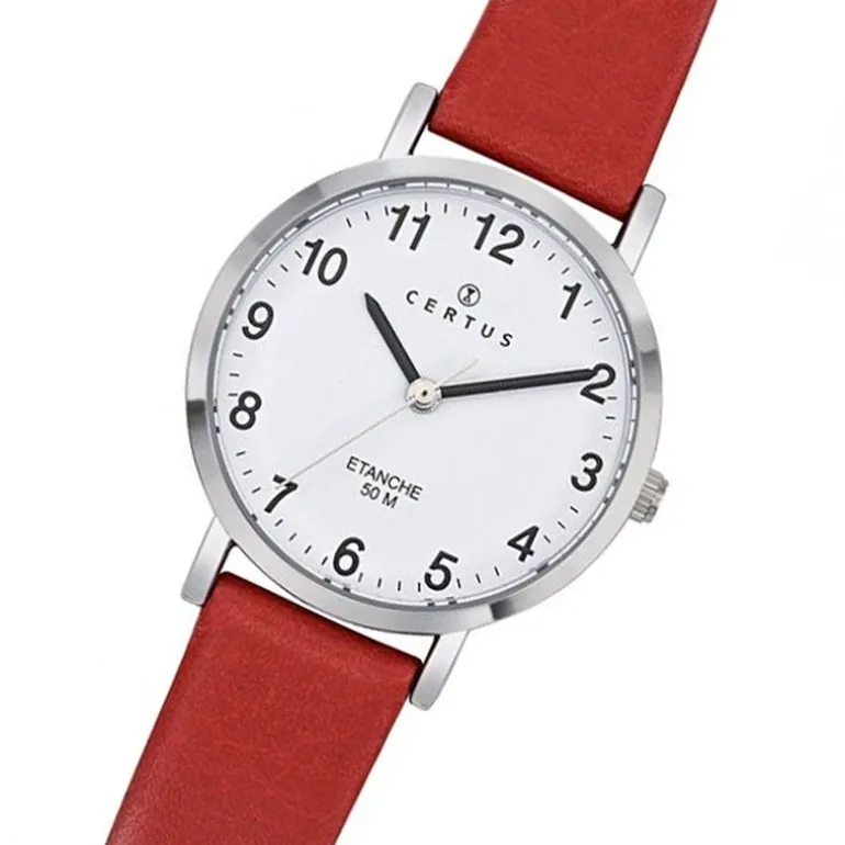 Montre Femme CERTUS Cuir Rouge