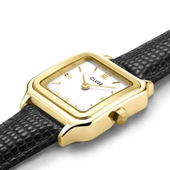 Montre Femme CLUSE GRACIEUSE PETITE BLACK LIZARD Cuir Noir