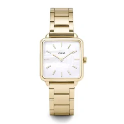 montre femme cluse Tétragone acier doré