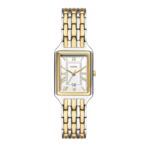 Montre Femme Fossil Raquel à trois aiguilles avec date, en acier inoxydable bicolore ES5368