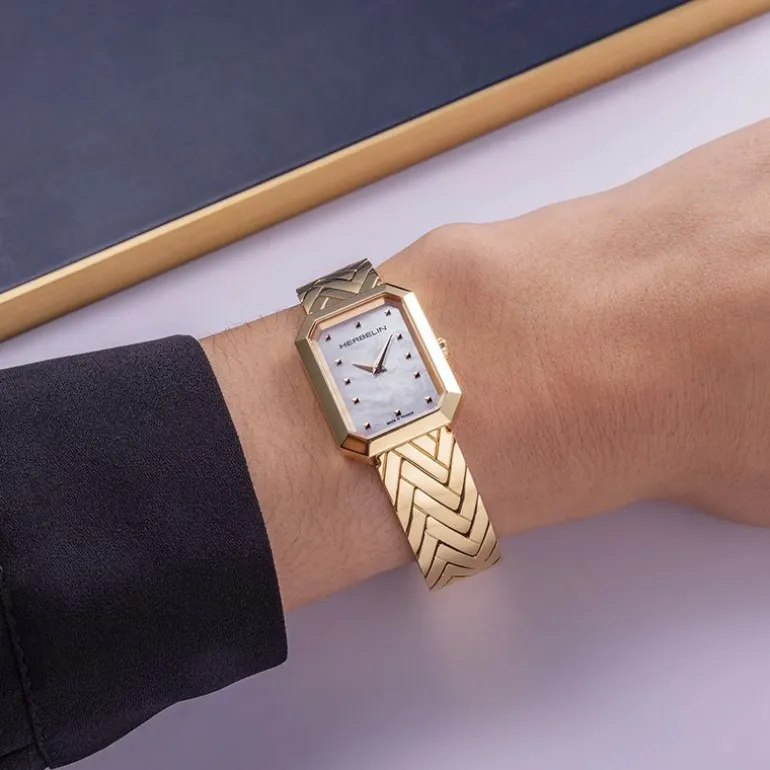 Montre Femme HERBELIN OCTOGÔNE Acier Doré 17446BP19