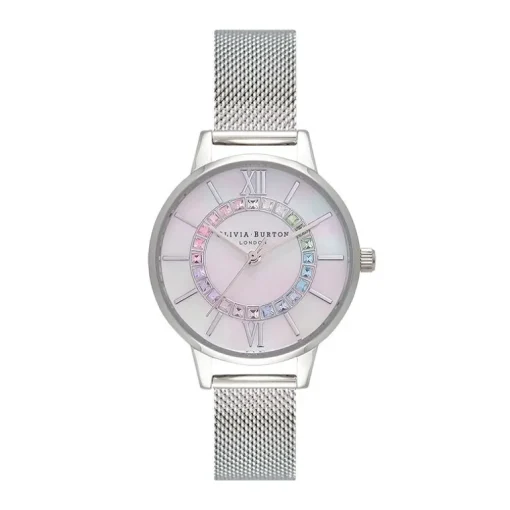 Montre femme olivia burton Wonderland acier argenté