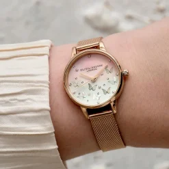 Montre femme olivia burton Sparkle Butterfly acier doré