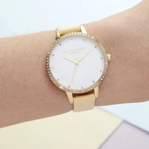 Montre Femme Olivia Burton Soleil Cuir Jaune