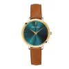 Montre Femme PIERRE LANNIER CHOUQUETTE Cadran Vert Bracelet Cuir Brun 046H774