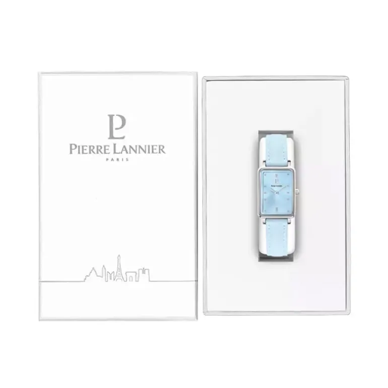 Montre Femme PIERRE LANNIER ARIANE Cadran Bleu Bracelet Cuir Bleu 049D666