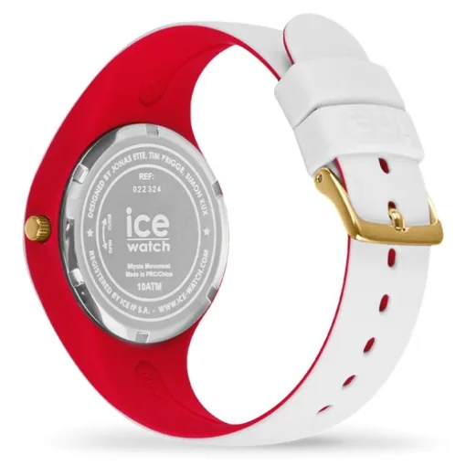 Montre Femme S ICE WATCH LOULOU WHITE GOLD CHIC Silicone Blanc et Rouge