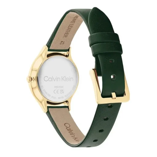 montre femme Timeless Calvin Klein cuir vert 25200147
