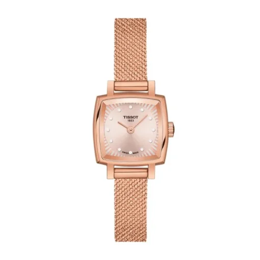 Montre Femme TISSOT LOVELY SQUARE Acier Inoxydable 316L Doré Rose T0581093345600