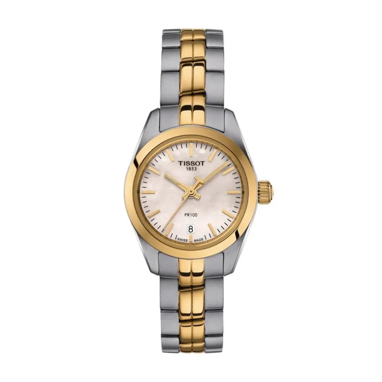 Montre Femme TISSOT PR 100 LADY SMALL Acier 316L Bicolore PVD Or Jaune