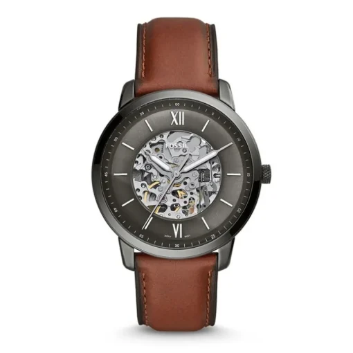montre homme automatique FOSSIL Neutra cuir brun