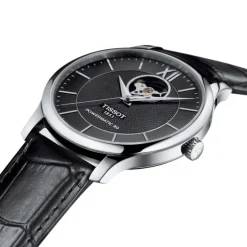 montre Homme automatique TISSOT T-Classic TRADITION POWERMATIC 80 OPEN HEART cuir noir