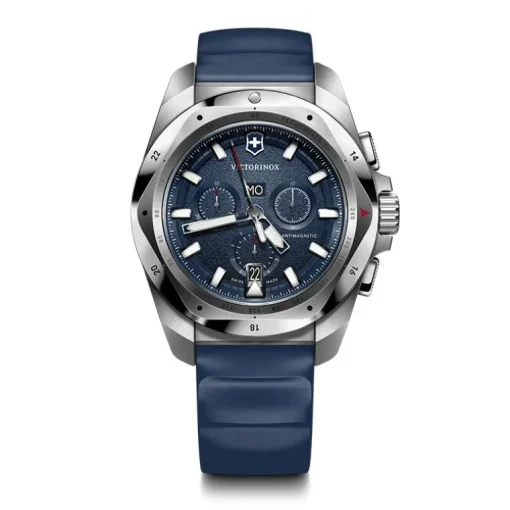 Montre Homme Chronographe Antimagnétique Victorinox I.N.O.X Silicone Bleu 241984