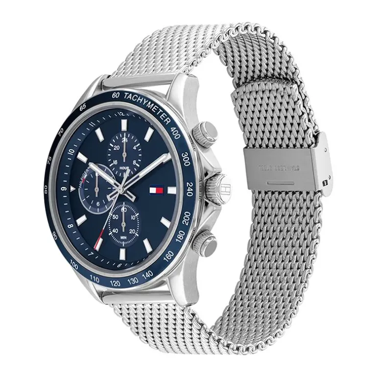 Montre Homme Chronographe TOMMY HILFIGER MILES Acier Argenté