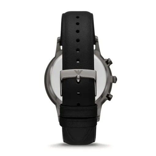 Montre Homme Chronographe EMPORIO ARMANI RENATO Cuir Noir