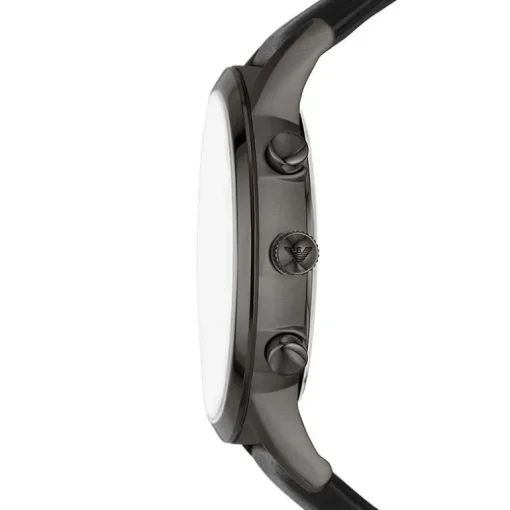 Montre Homme Chronographe EMPORIO ARMANI RENATO Cuir Noir
