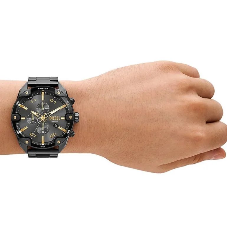 Montre Homme Diesel Spiked Acier Noir DZ4669