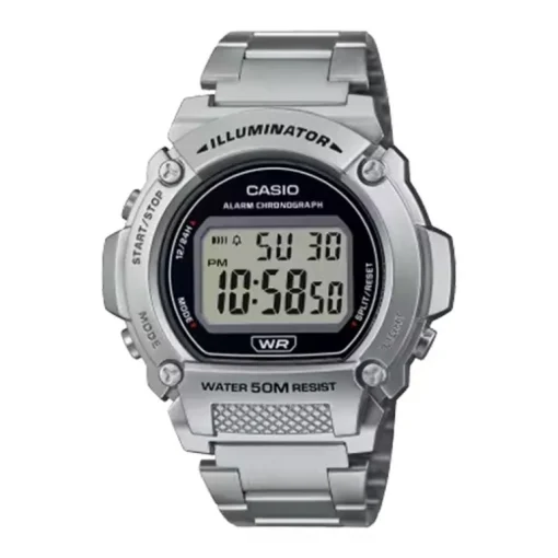 Montre Homme Digitale CASIO TIMELESS Acier Inoxydable W-219HD-1AVEF