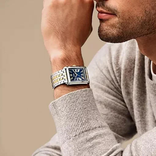 Montre Homme FOSSIL CARRAWAY BLEU Acier Bicolore