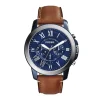 Montre homme FOSSIL GRANT chronographe Cuir Marron
