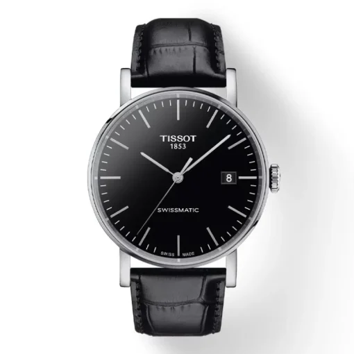 Montre homme Tissot Everytime Swissmatic 40mm cadran noir bracelet noir T1094071605100